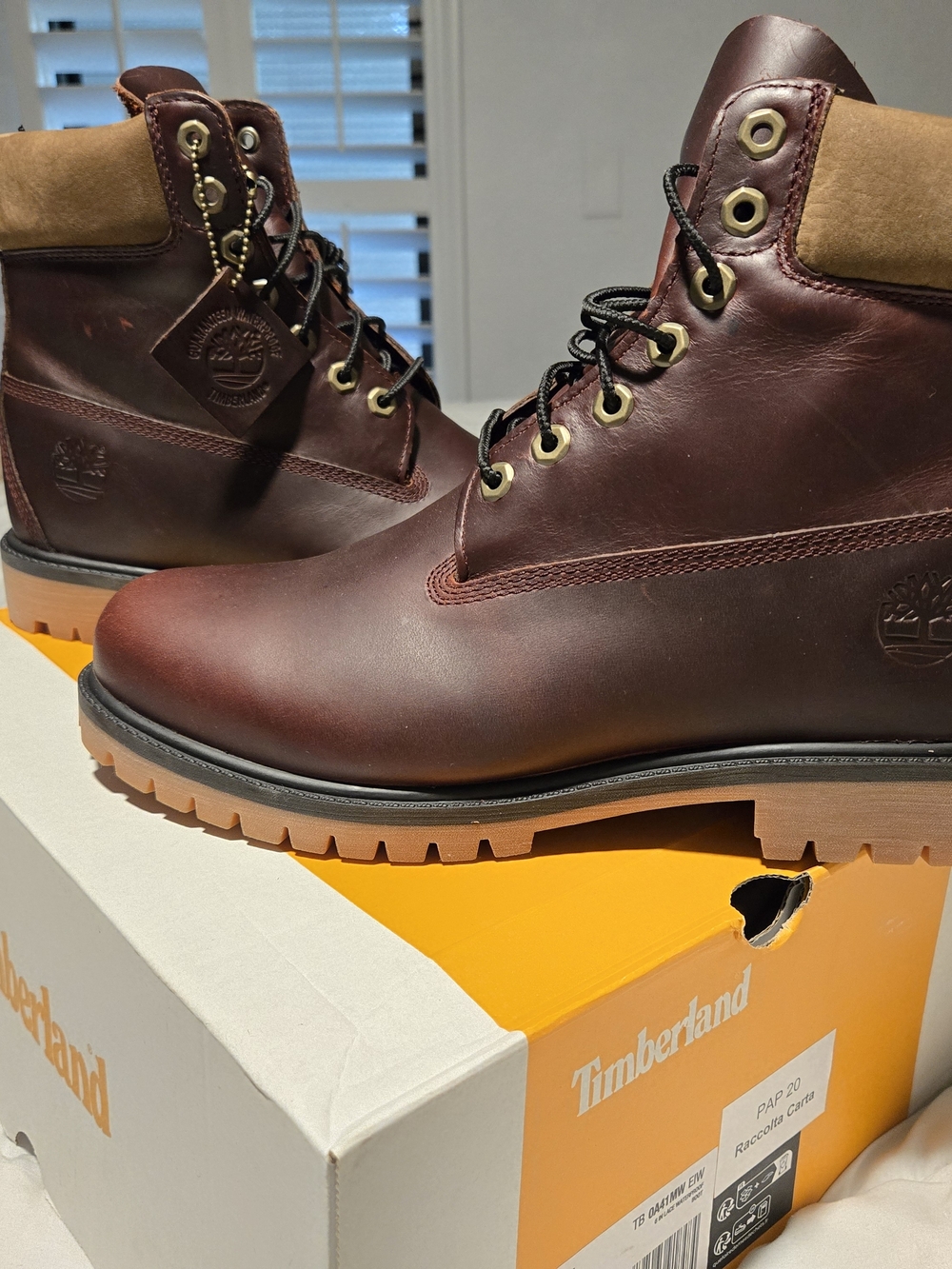 Timberland Men’s Premium Burgundy Leather Boots